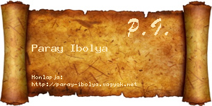 Paray Ibolya névjegykártya